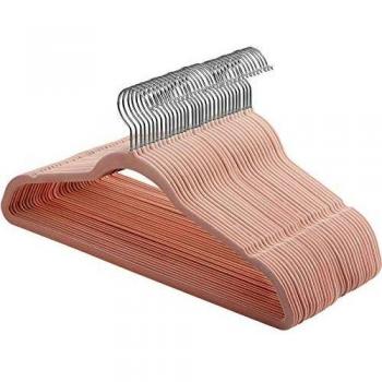 SONGMICS Samt Jackenbügel, 30er Set, für Hemden und Anzüge, rosa