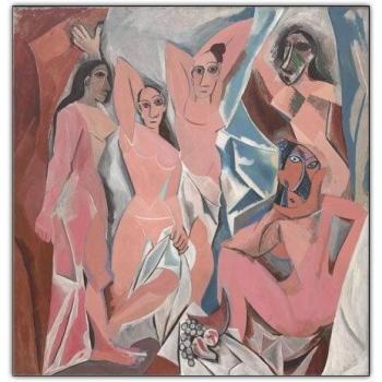 Panel Artístico Les Demoiselles d'Avignon de Picasso, 50x50 cm