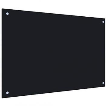 VidaXL Kitchen Backsplash Black 35.4x23.6 Tempered Glass