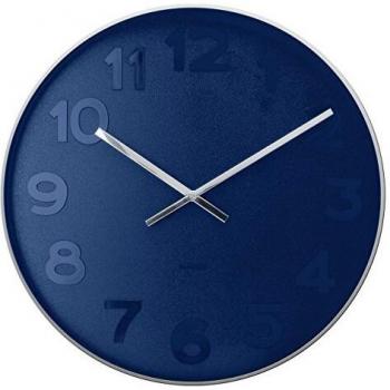 Karlsson KA5633 XXL-Wanduhr: Mr. Blue in Petrol‑Stahl mit Glasdeckel und Quartzuhrwerk 51 cm