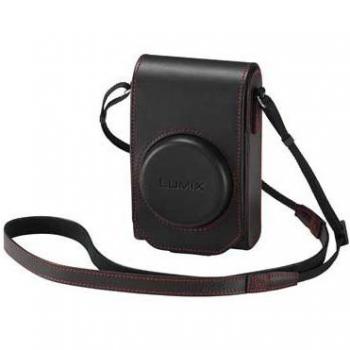 Black Red‑Stitched LUMIX TZ100 Camera Case & Battery Kit