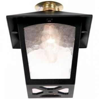 Flush Mount Black Ceiling Light for Outdoor Use by York (1 light)