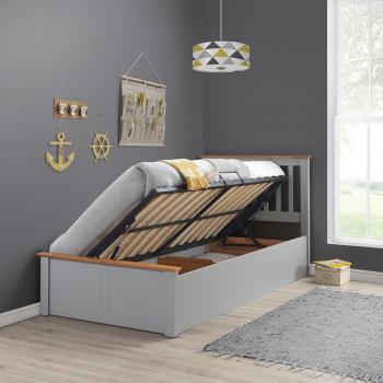 Francis Grey Wooden Ottoman Bed