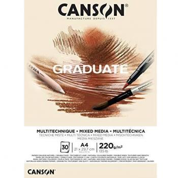 Graduate Mixmedia Block A4 220 G 30 Sheets One Side Smooth One Side Rough | Can