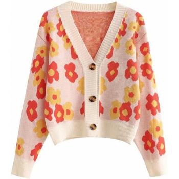 Chic Women's Elastic Jacquard Cardigan