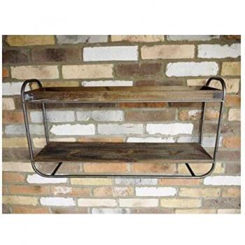 Dual-Shelf Orange Tartan Industrial Unit – Wood & Metal