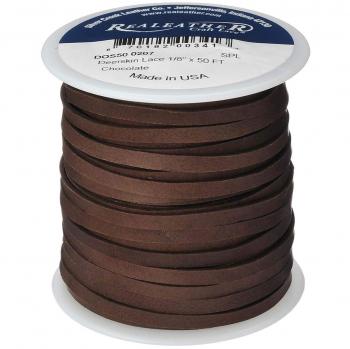 Realeather 0.125 Chocolate Deerskin Lace Spool